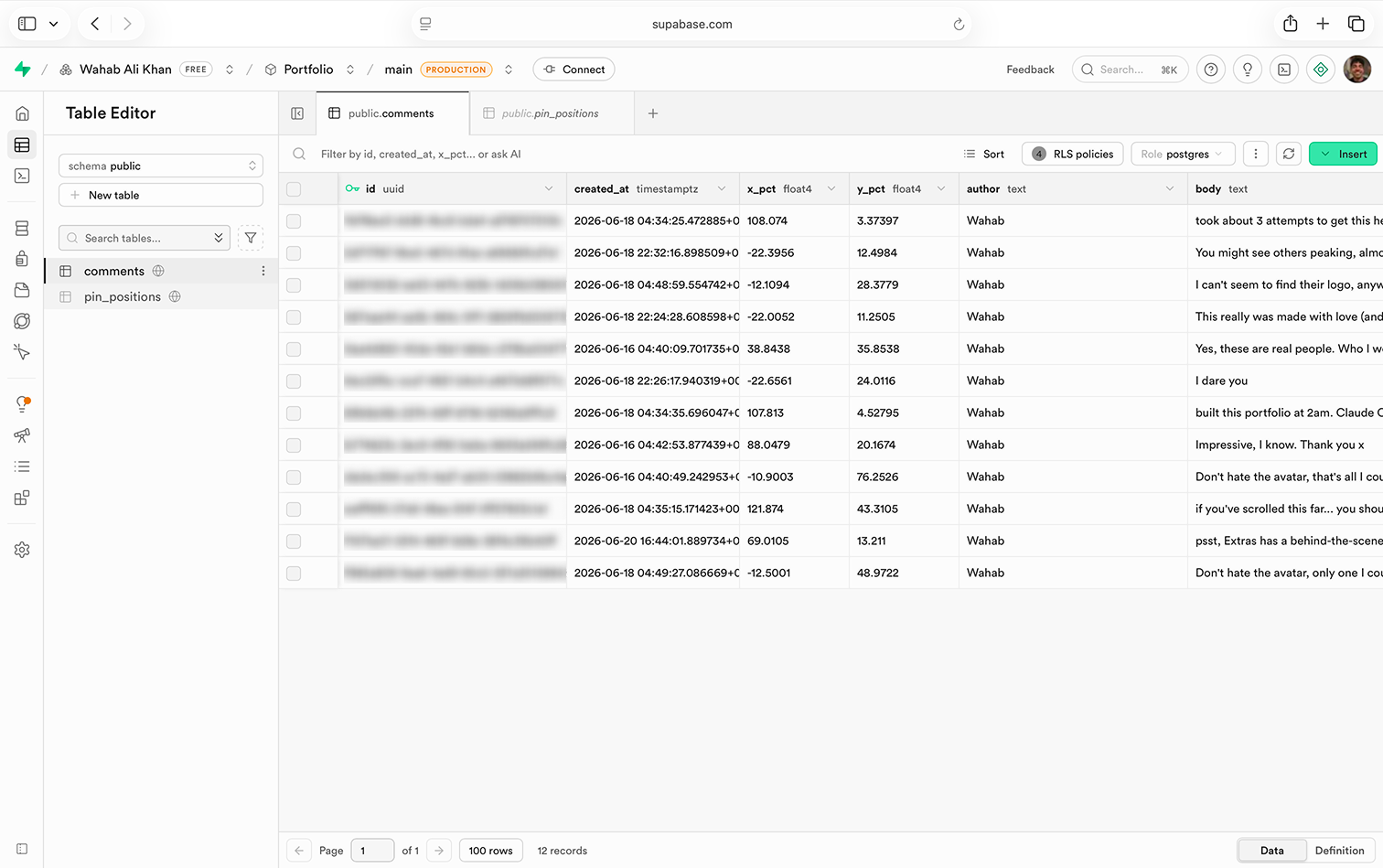 Portfolio screenshot